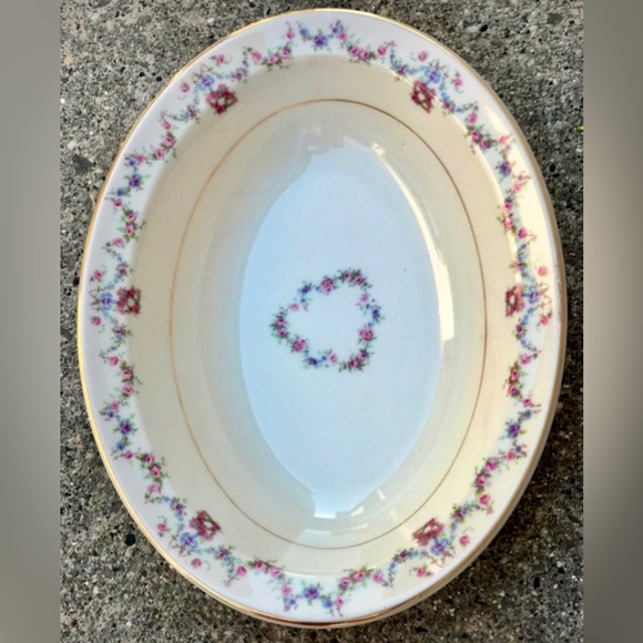 Vintage Mid Century SYRACUSE ACADIA Old Ivory 10" Oval Vegetable Serving Bowl - Picture 4 of 8